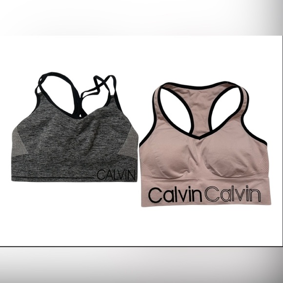 Calvin Klein Performance Other - Calvin Klein 2 Performance Sports Bra Pink / Gray Racer Back Sz( M)